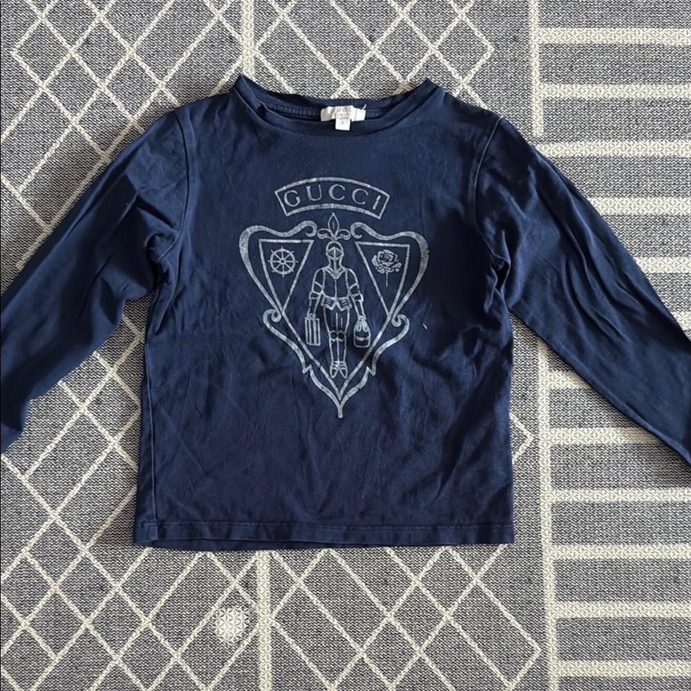 Gucci Blue Long Sleeve Graphic Tee